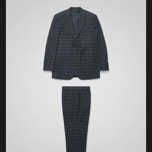 Boss Charcoal Plaid Suit